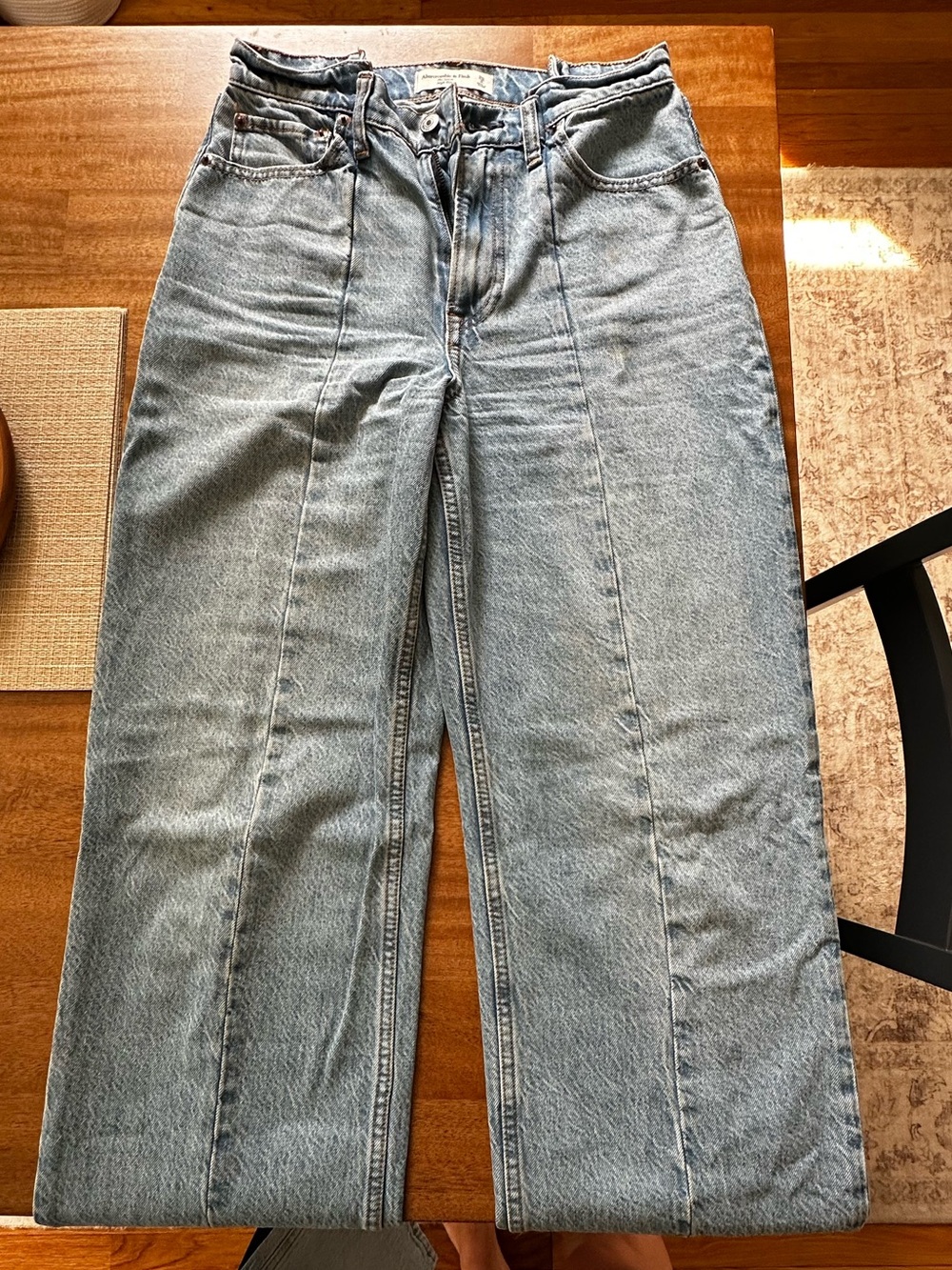 Abercrombie & Fitch Light Blue Wide-Leg Jeans